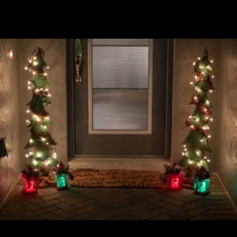 Remote LED color changing plastic lantern with removable Fall Winter decoration